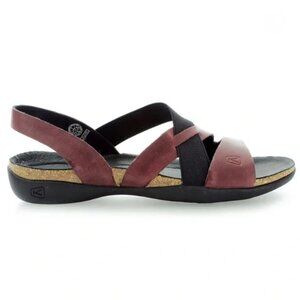 Keen Dauntless Sandal Red Black Cork Sling‎ Back Leather Strappy Open Toe 8.5